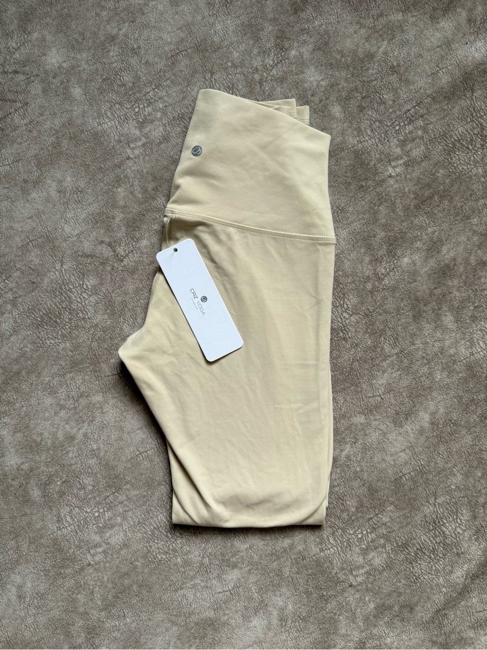 NWT CRZ YOGA High Waisted Nude Beige Leggings Size Small